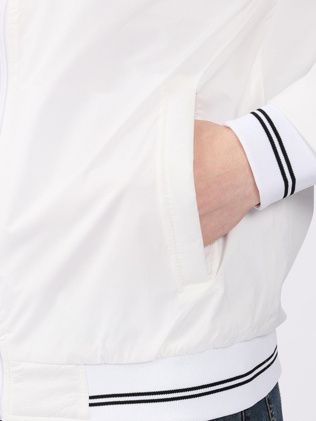 Spykar Solid White Straight Fit Jackets For Men