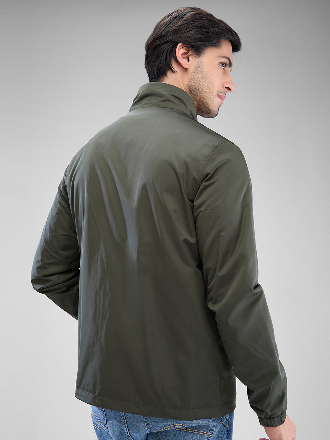 Spykar Rifle Green Polyester Full Sleeve Jacket For Men