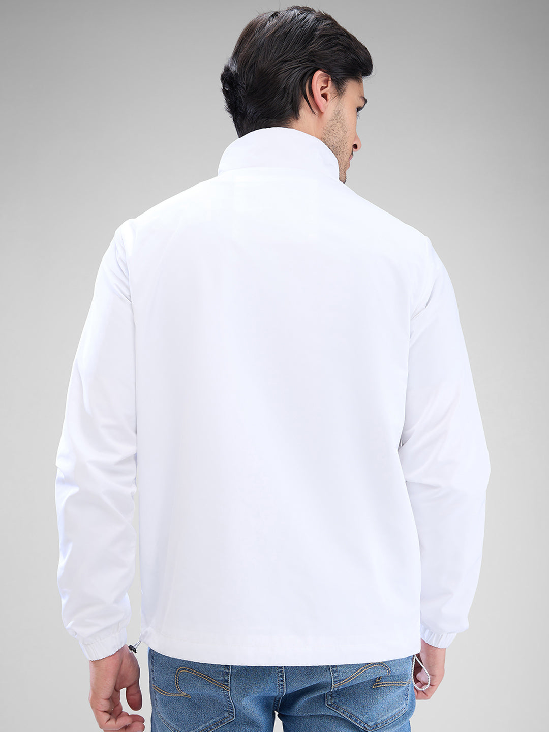 Spykar White Polyester Full Sleeve Jacket For Men