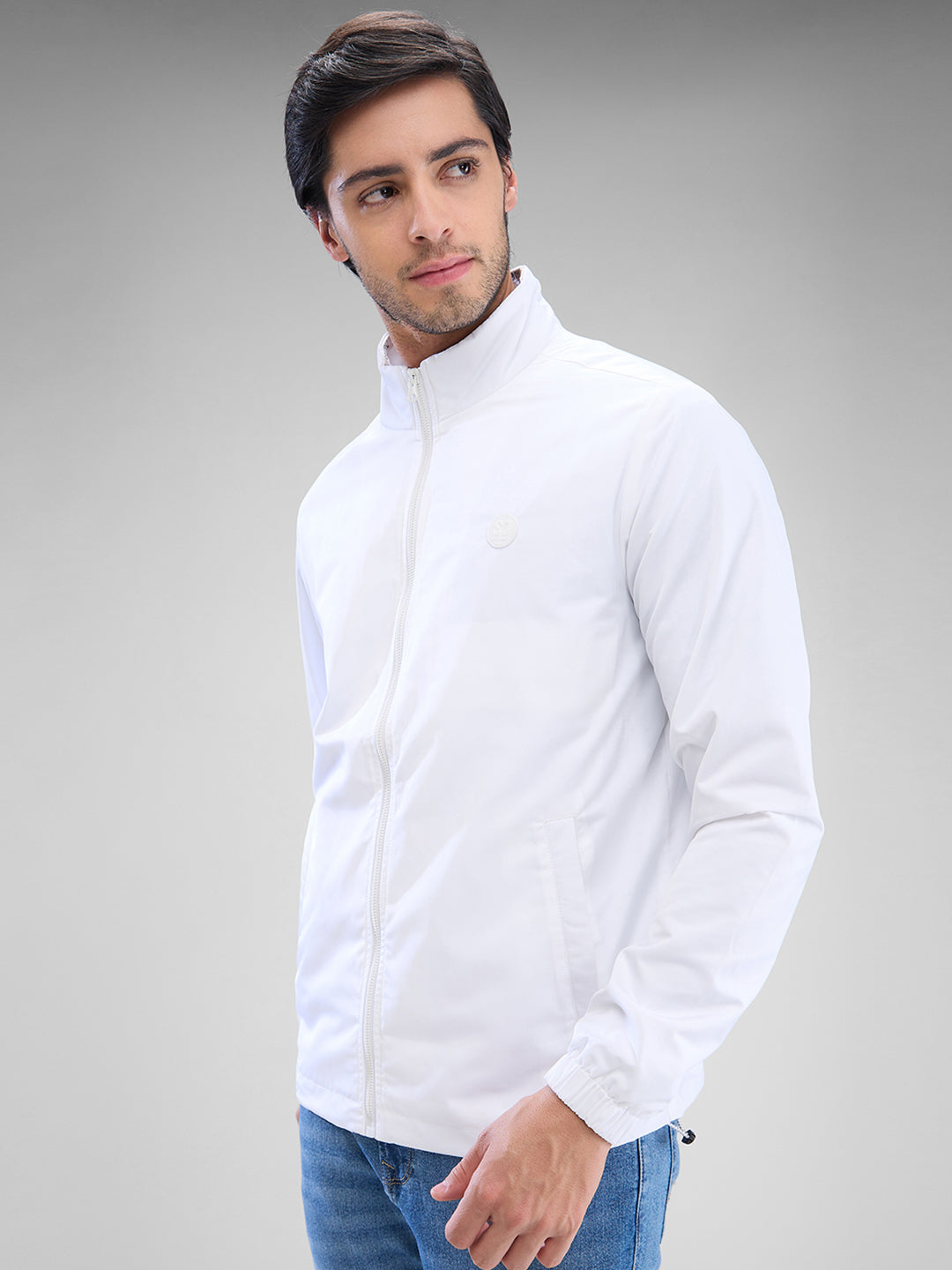 Spykar White Polyester Full Sleeve Jacket For Men