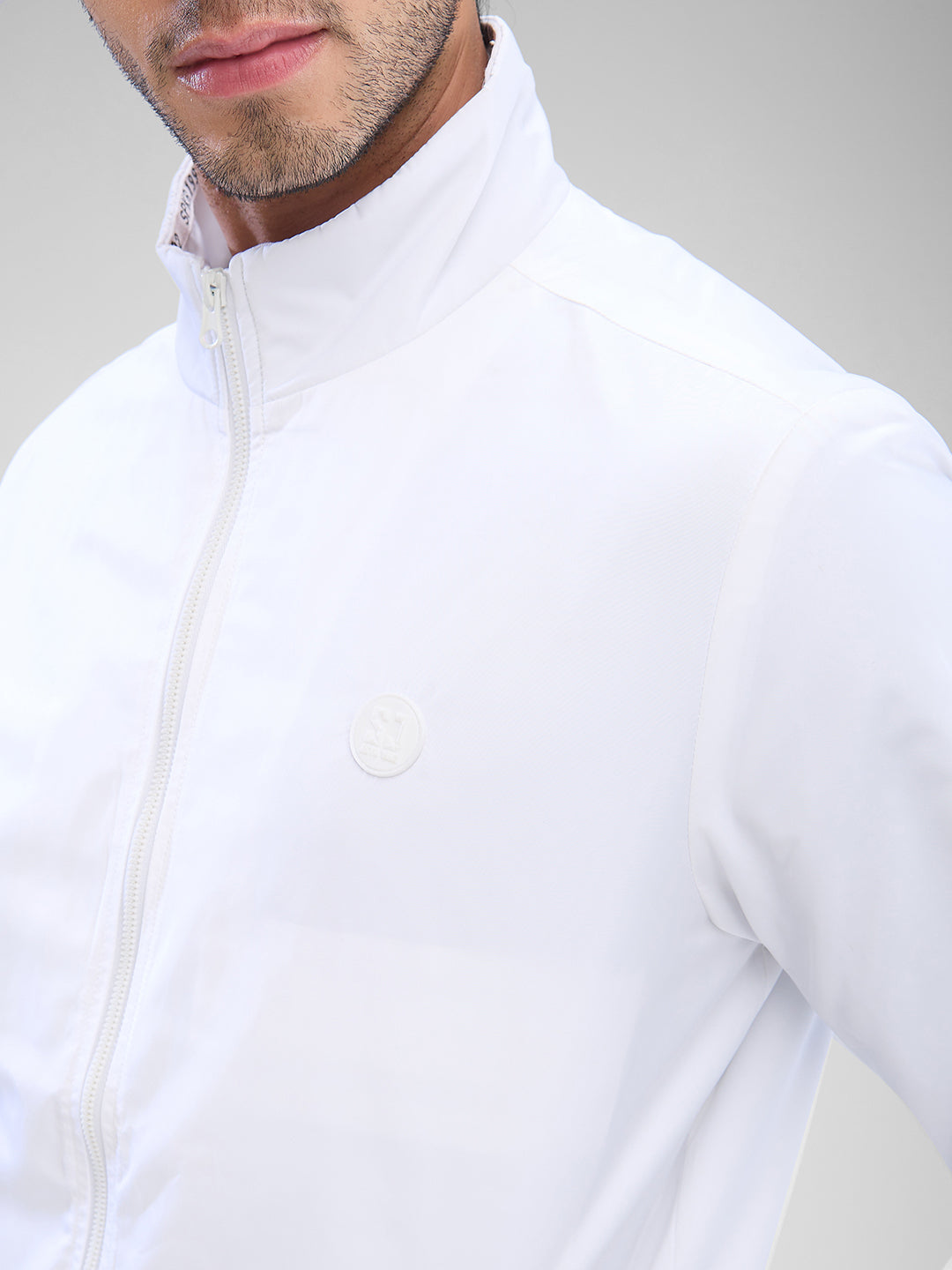 Spykar White Polyester Full Sleeve Jacket For Men