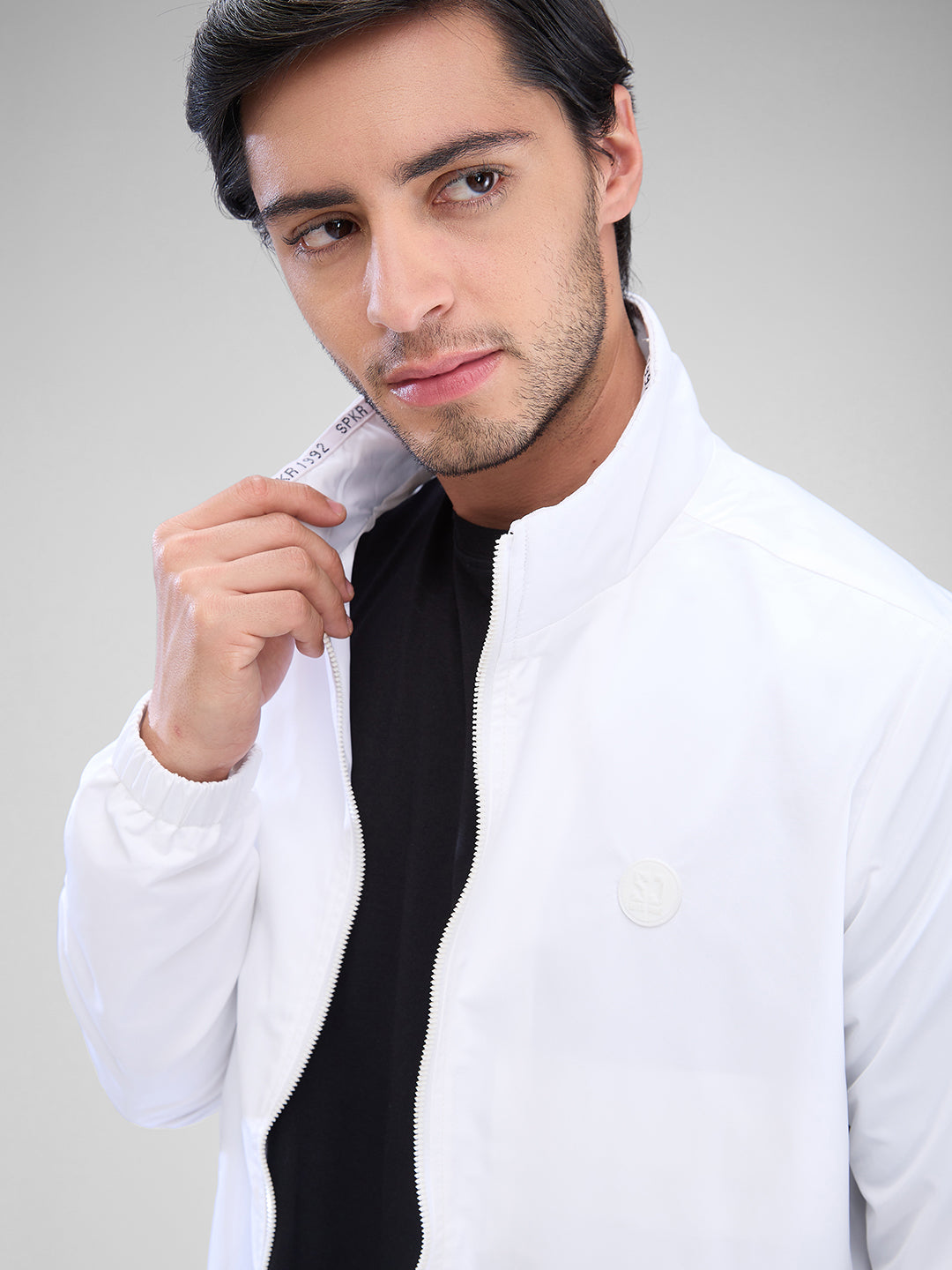 Spykar White Polyester Full Sleeve Jacket For Men