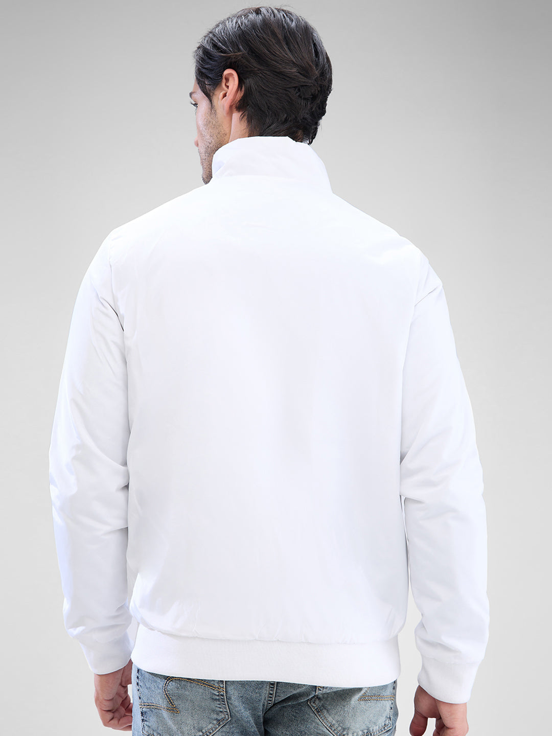 Spykar White Polyester Full Sleeve Jacket For Men