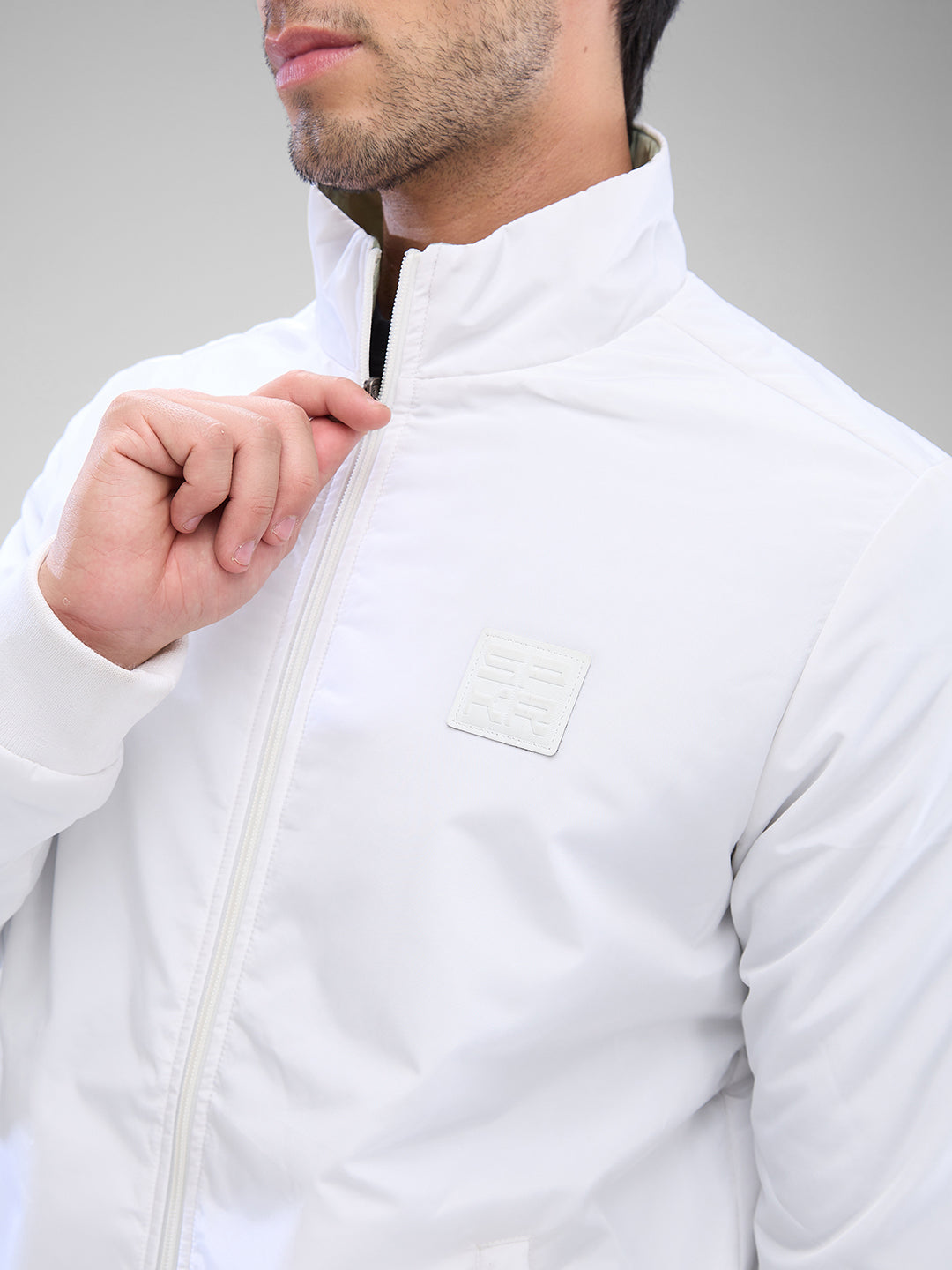 Spykar White Polyester Full Sleeve Jacket For Men