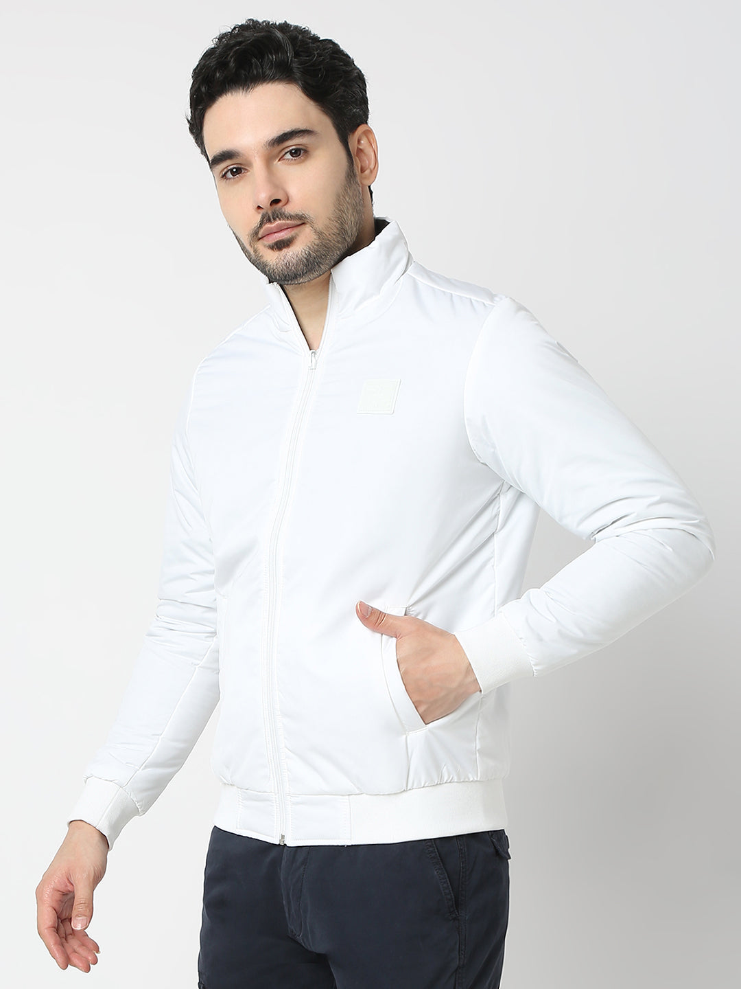 Spykar White Long Sleeves Reversible Jackets For Men