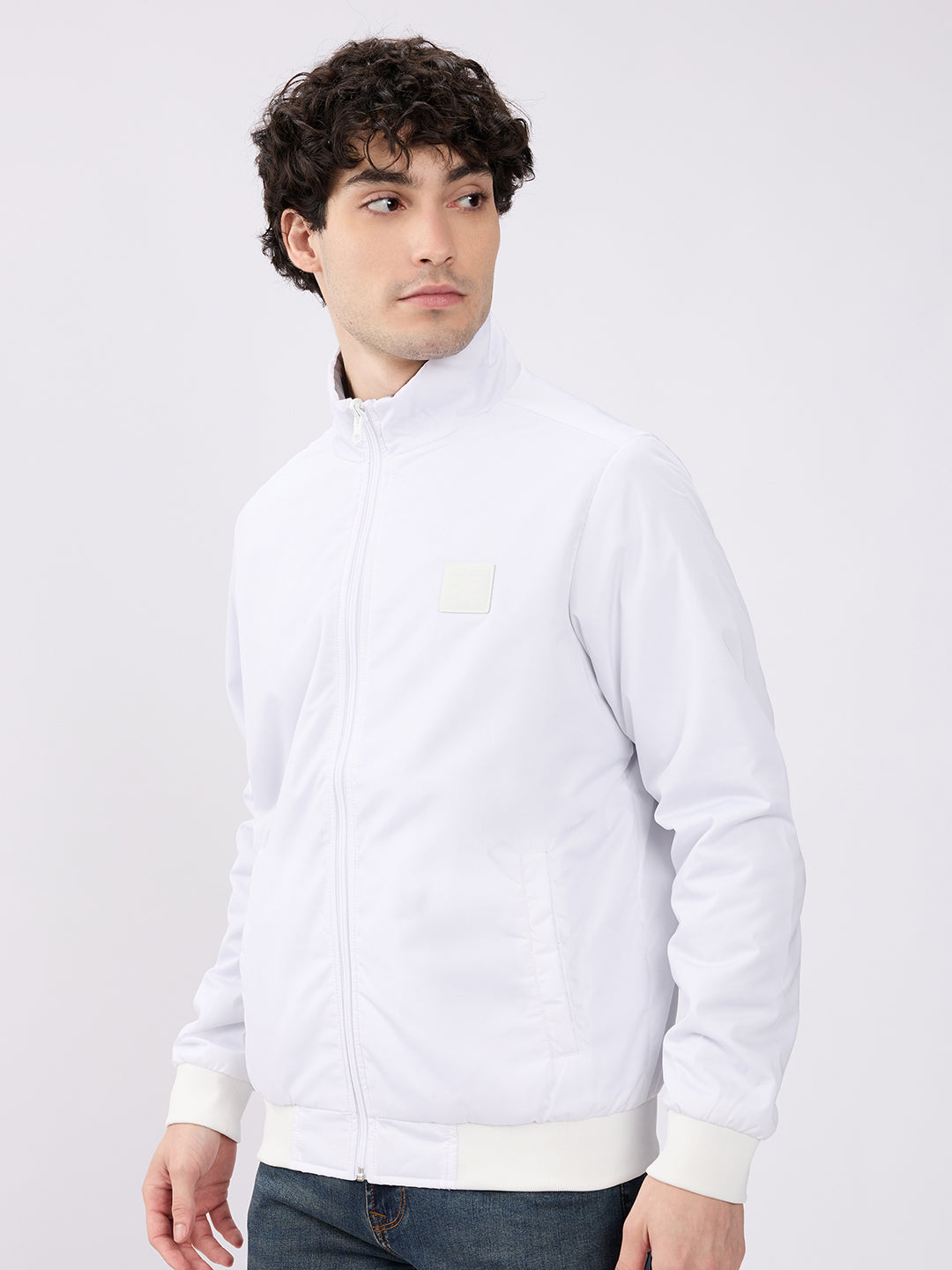 Spykar White Straight Fit Casual Jackets For Men