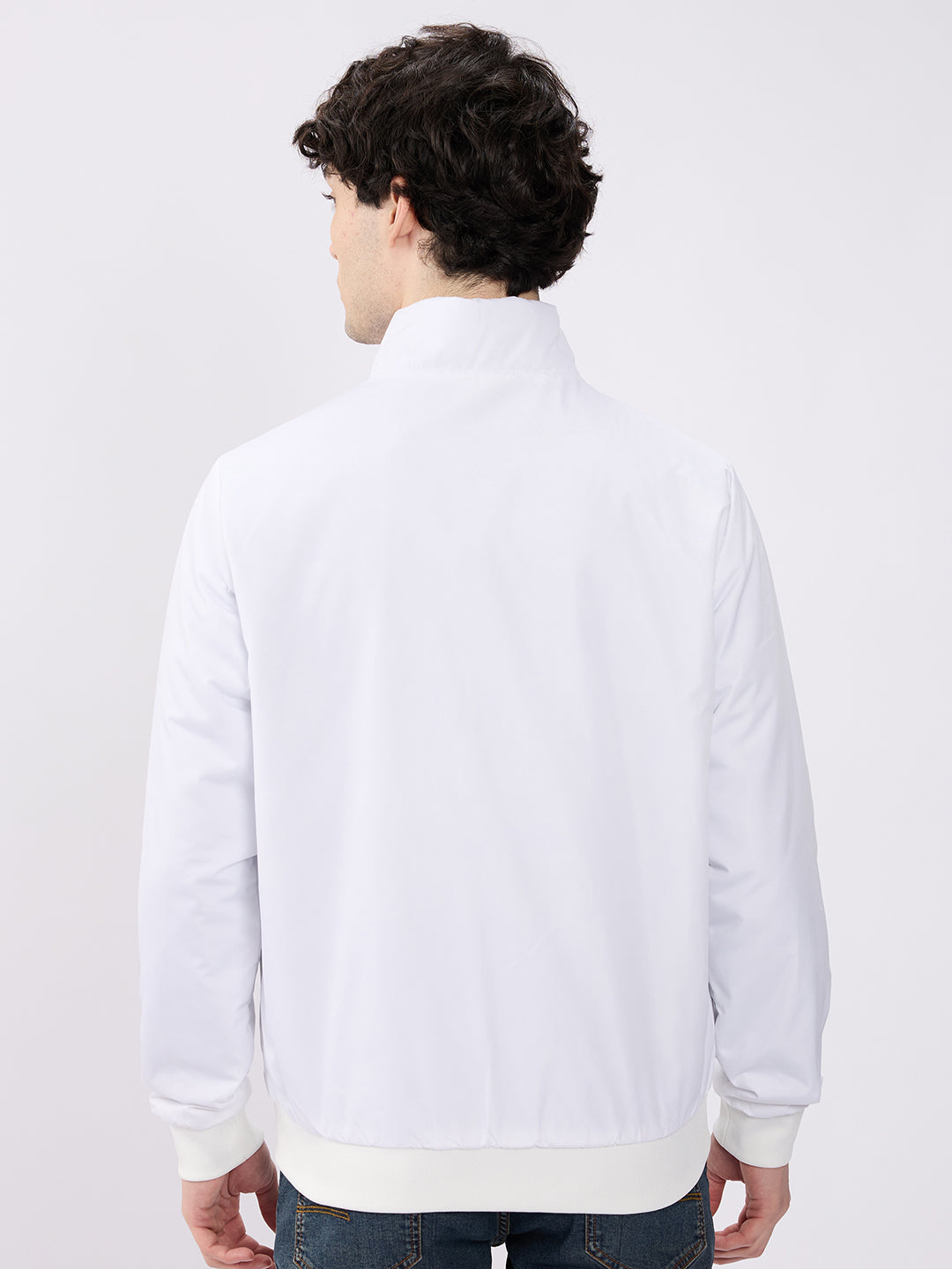 Spykar White Straight Fit Casual Jackets For Men