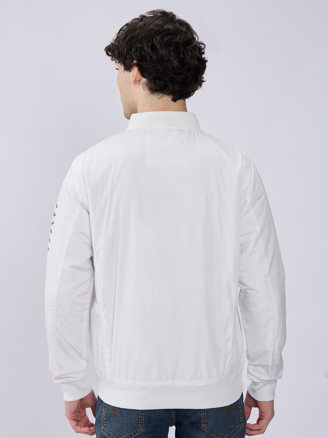 Spykar Solid White Straight Fit Jackets For Men