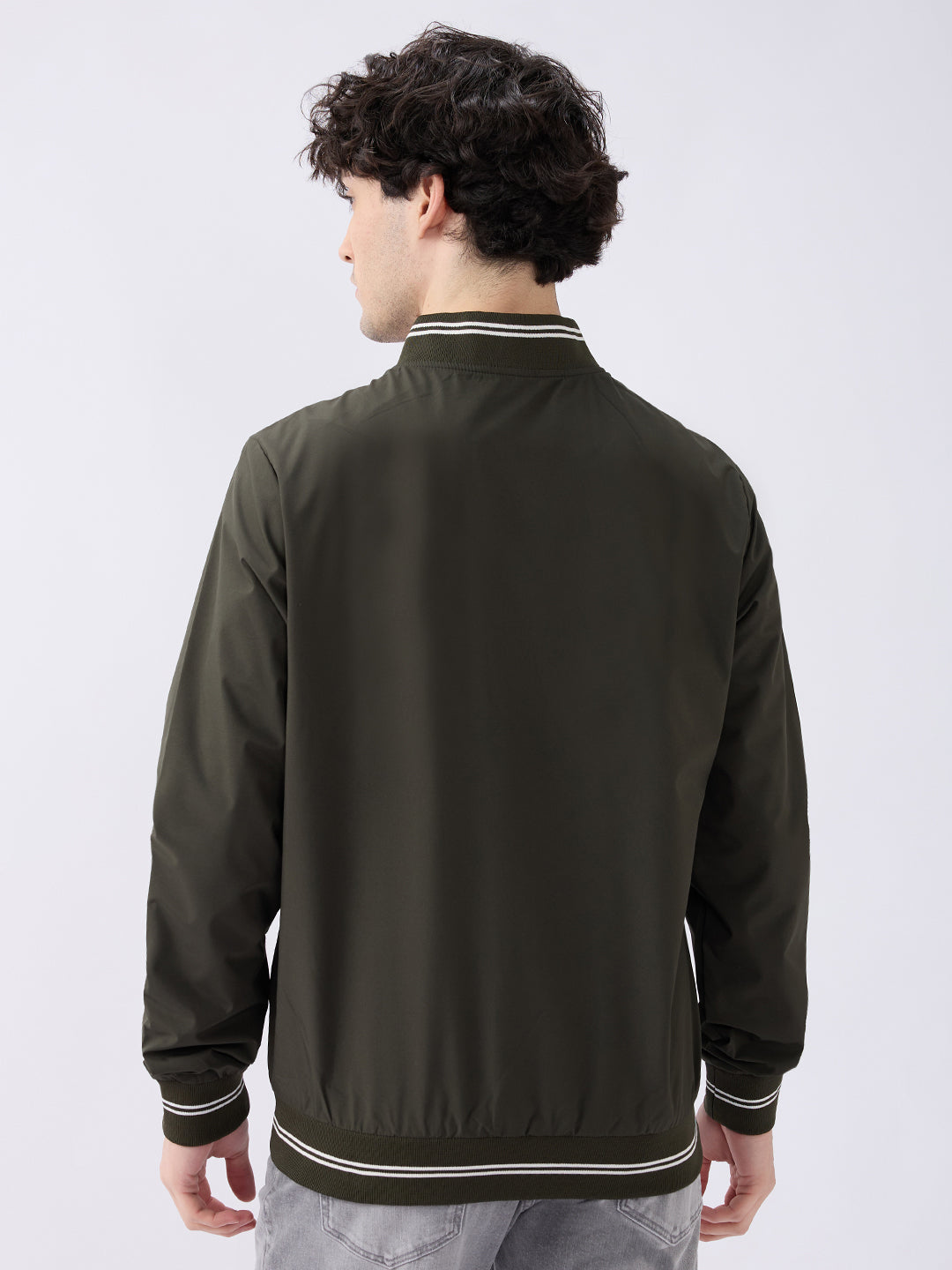 Spykar Olive Green Straight Fit Casual Jackets For Men