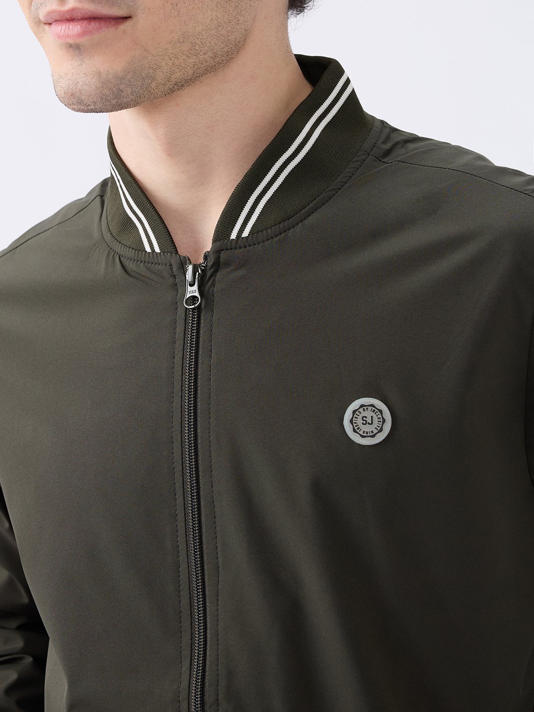 Spykar Olive Green Straight Fit Casual Jackets For Men