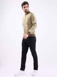 Men Jacket Green Straight Fit