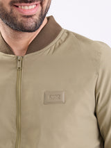 Men Jacket Green Straight Fit