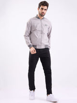 Men Jacket Grey Straight Fit