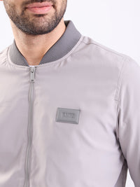Men Jacket Grey Straight Fit