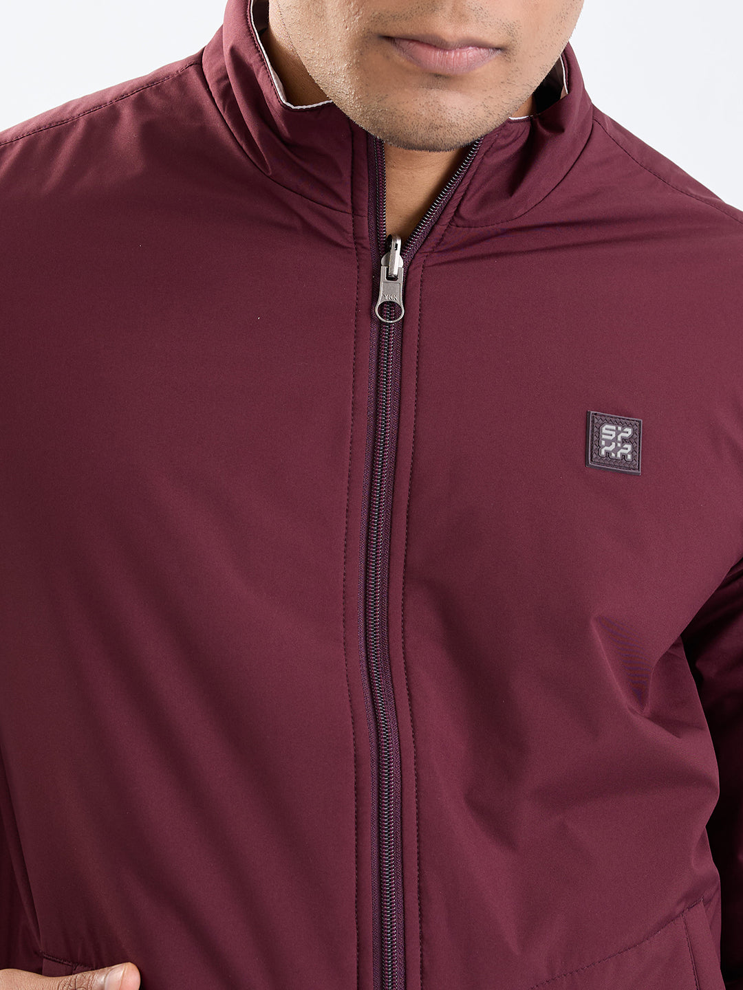 Spykar Wine Red Straight Fit Casual Jackets For Men