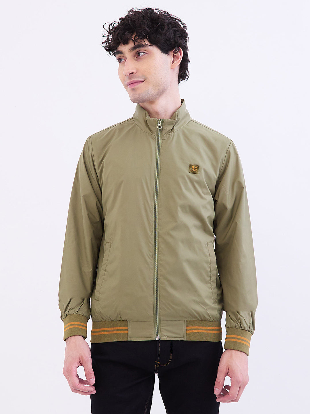 Spykar Avocado Green Straight Fit Casual Jackets For Men