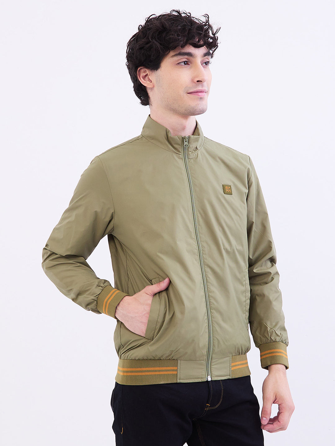 Spykar Avocado Green Straight Fit Casual Jackets For Men