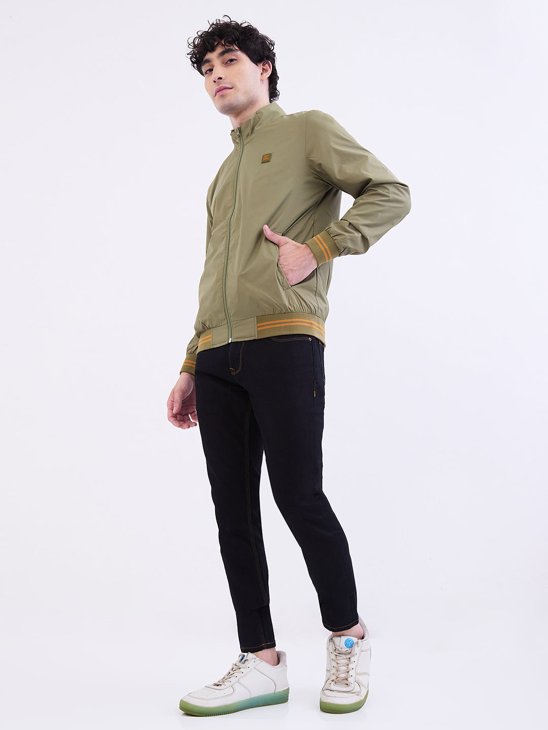 Spykar Avocado Green Straight Fit Casual Jackets For Men