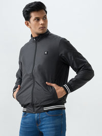 Men Jacket Black Straight Fit