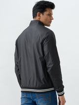 Men Jacket Black Straight Fit