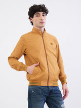Men Jacket Khaki Straight Fit