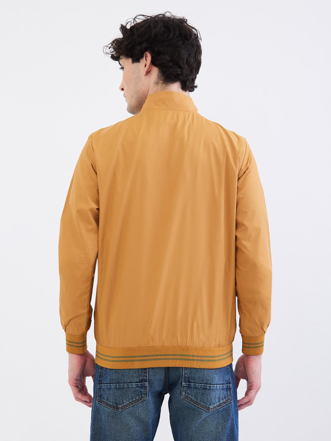 Spykar Camel Khaki Straight Fit Casual Jackets For Men