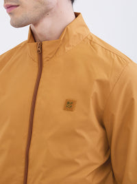 Men Jacket Khaki Straight Fit
