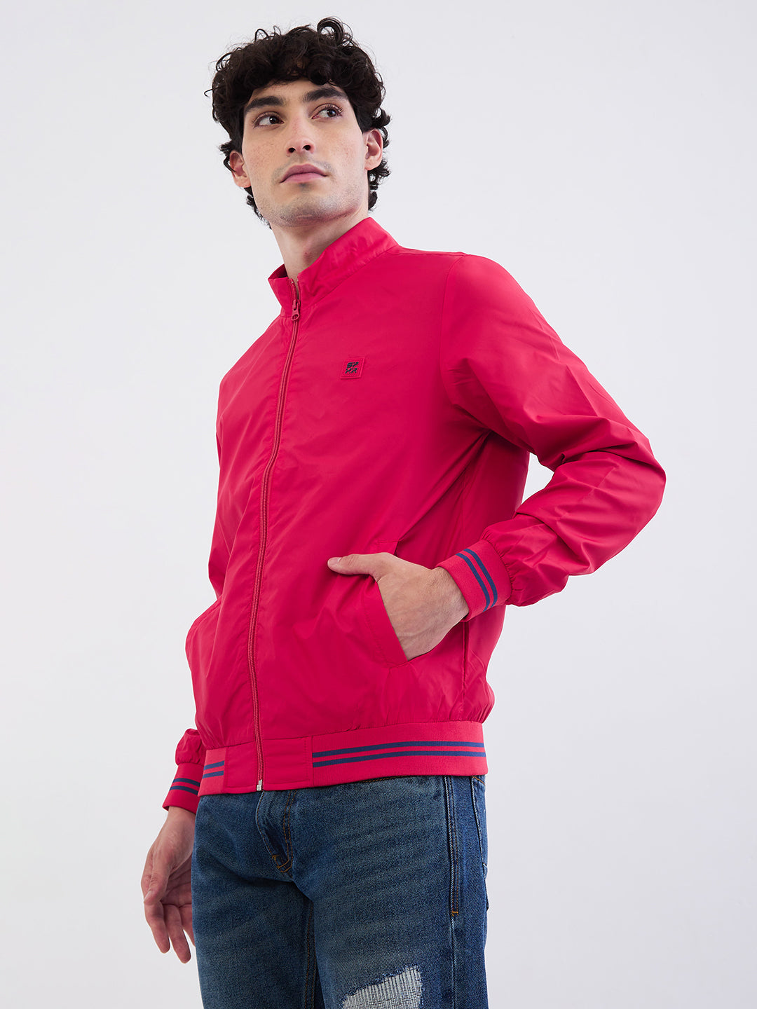 Men Jacket Red Straight Fit