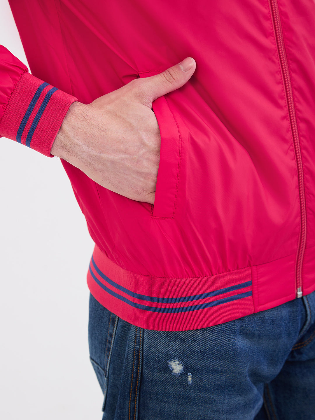 Men Jacket Red Straight Fit