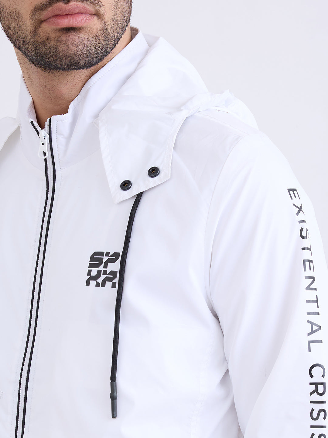 Spykar White Straight Fit Casual Jackets For Men