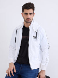Men Jacket White Straight Fit