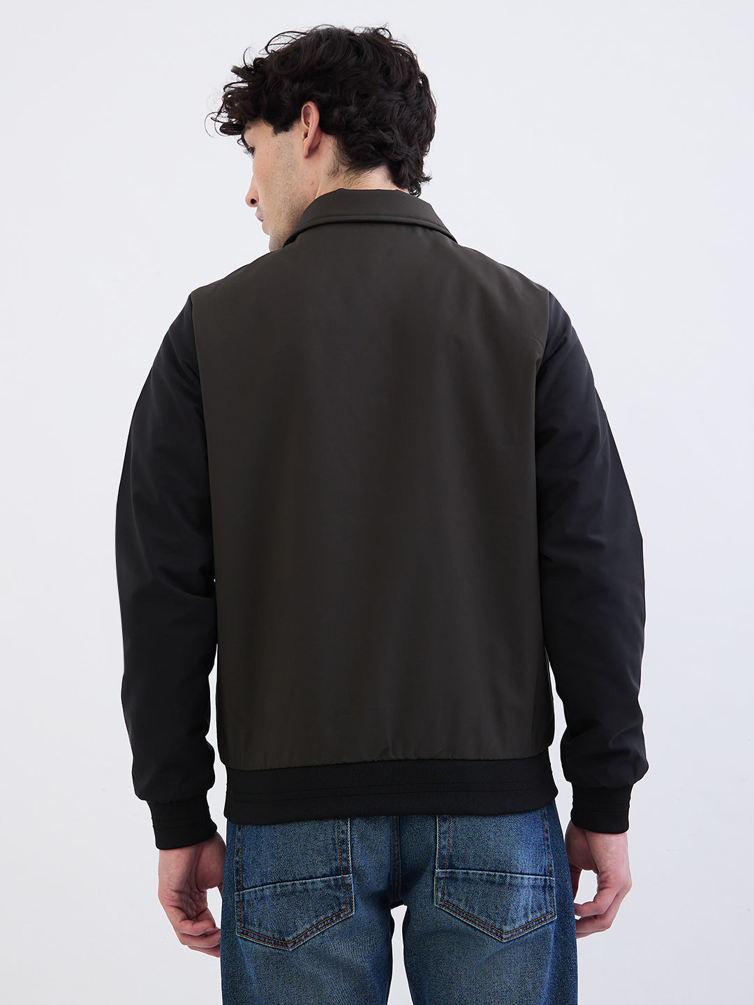 Spykar Olive Green Straight Fit Casual Jackets For Men