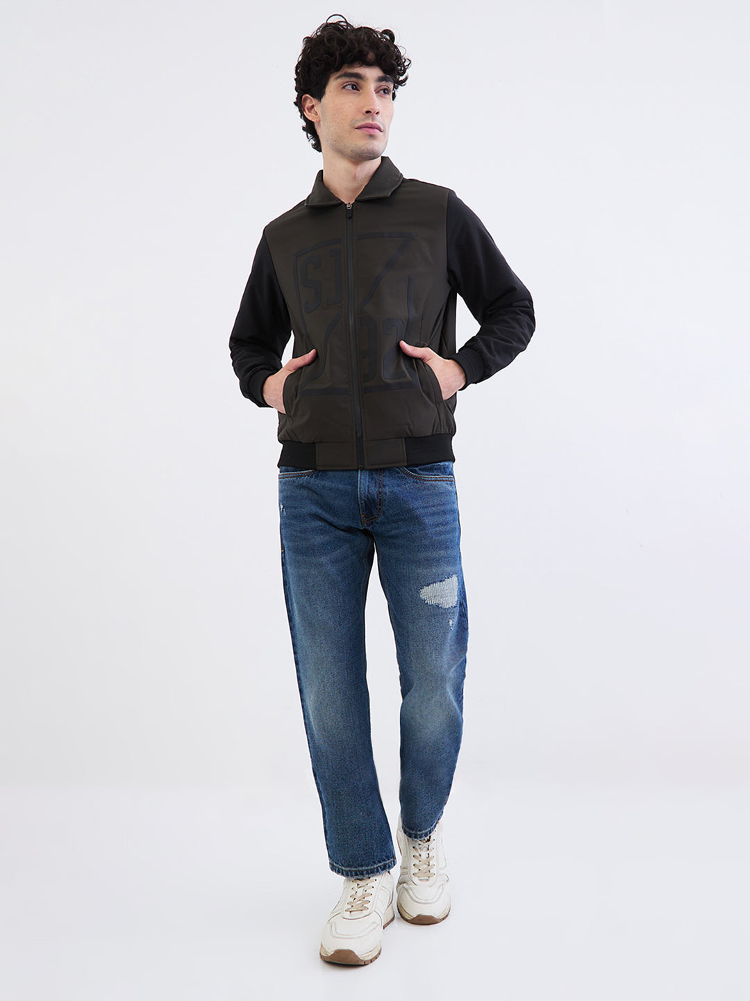 Spykar Olive Green Straight Fit Casual Jackets For Men