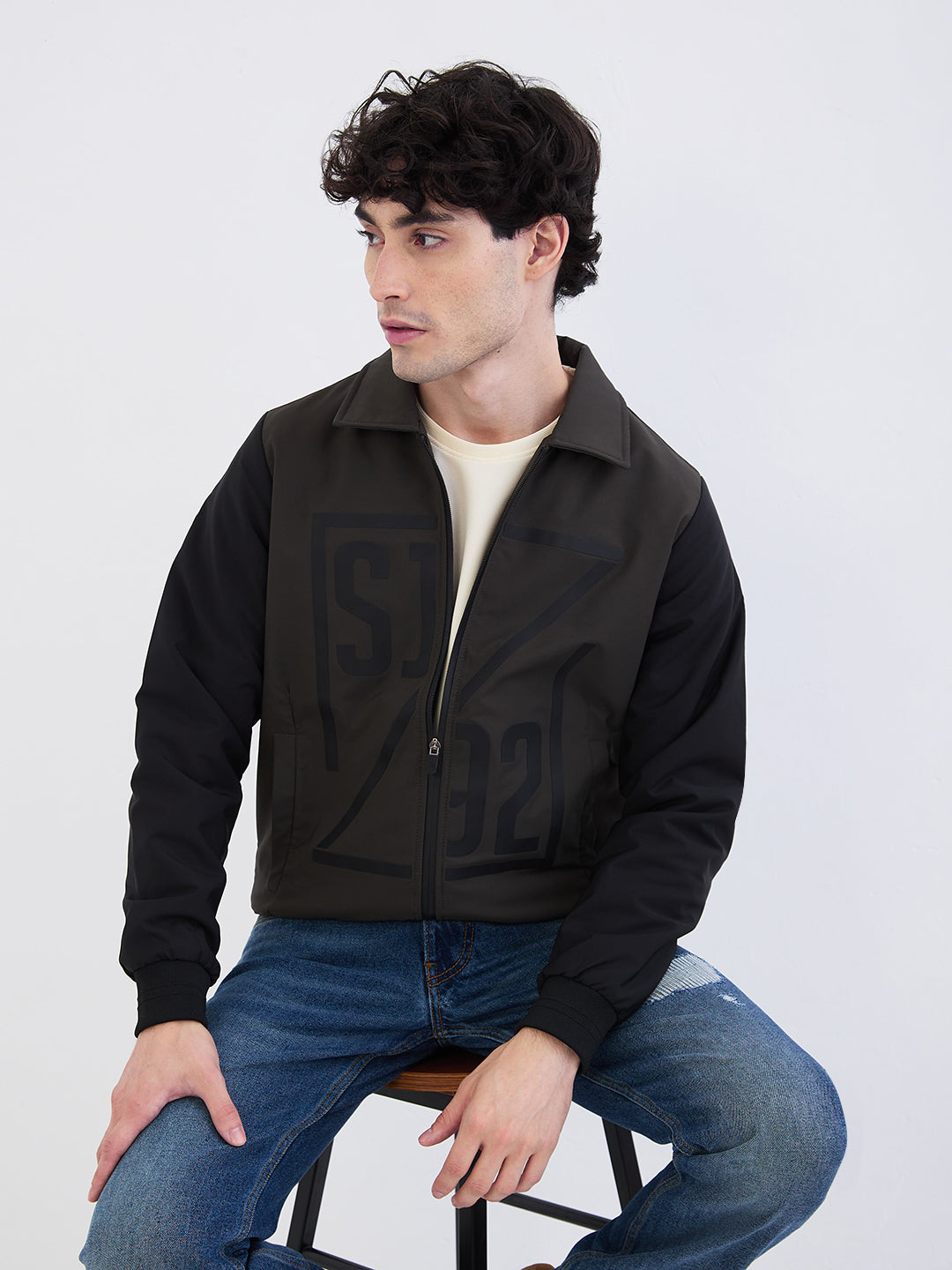 Spykar Olive Green Straight Fit Casual Jackets For Men