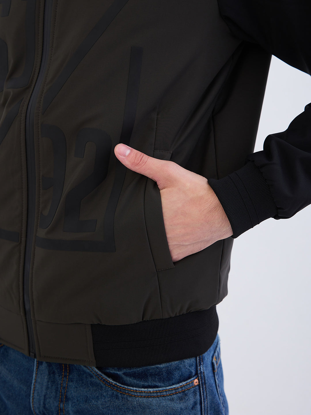 Spykar Olive Green Straight Fit Casual Jackets For Men