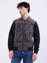 Men Jacket Grey Straight Fit