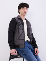 Men Jacket Grey Straight Fit