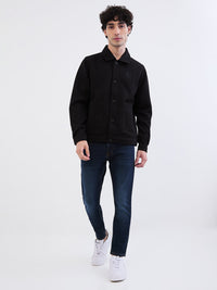 Men Jacket Grey Straight Fit