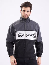 Men Jacket Grey Straight Fit