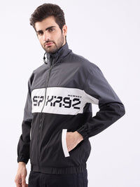 Men Jacket Grey Straight Fit