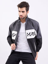 Men Jacket Grey Straight Fit