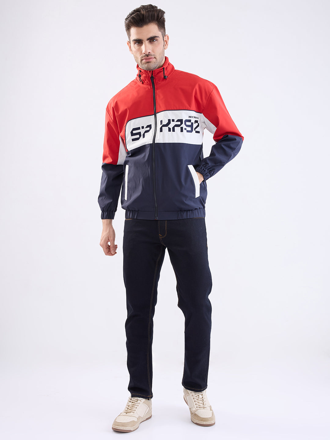 Men Jacket Red Straight Fit