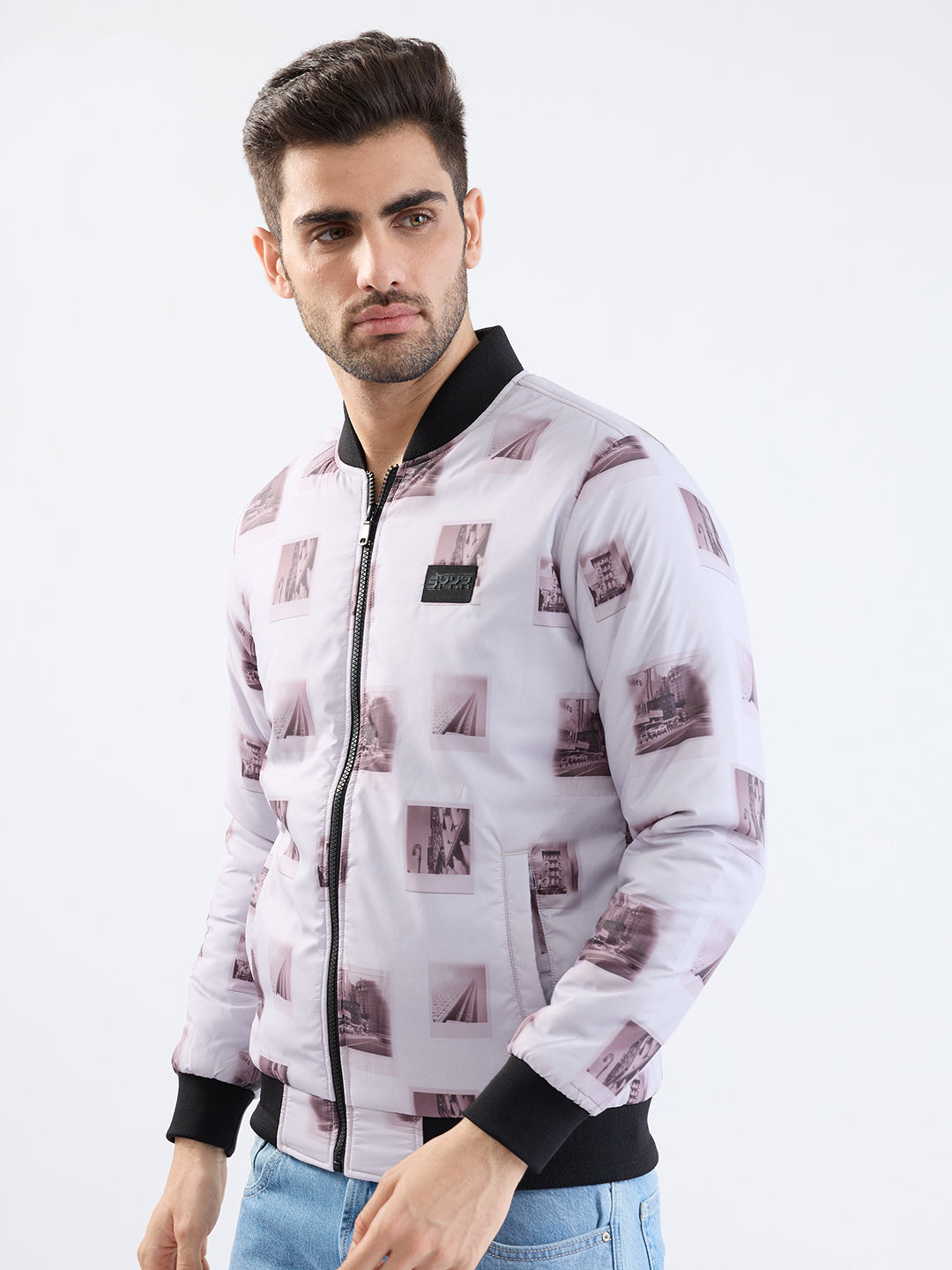 Spykar Silver Grey Straight Fit Casual Jackets For Men