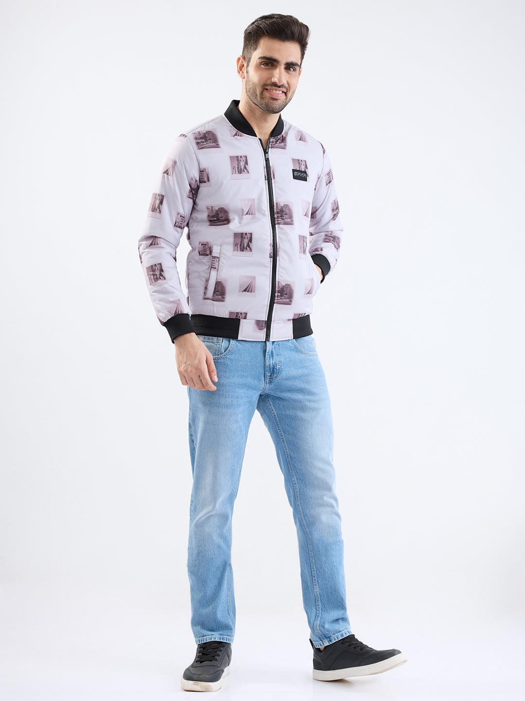Spykar Silver Grey Straight Fit Casual Jackets For Men