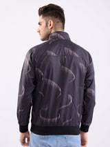 Men Jacket Black Straight Fit