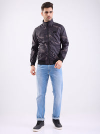 Men Jacket Black Straight Fit
