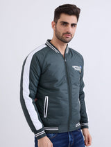 Men Jacket Green Straight Fit