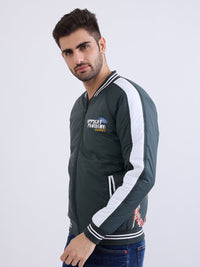 Men Jacket Green Straight Fit