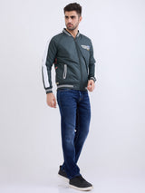 Men Jacket Green Straight Fit