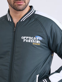 Men Jacket Green Straight Fit
